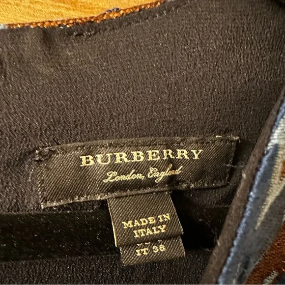 Burberry Prorsum Blue Metallic Short Sleeves Mini Dress size 4 - Picture 4 of 11